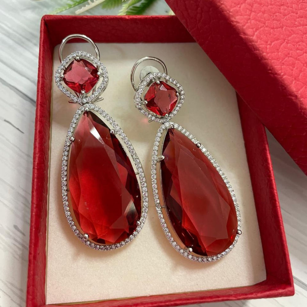 Anushka American Diamond Tear Drop Earrings