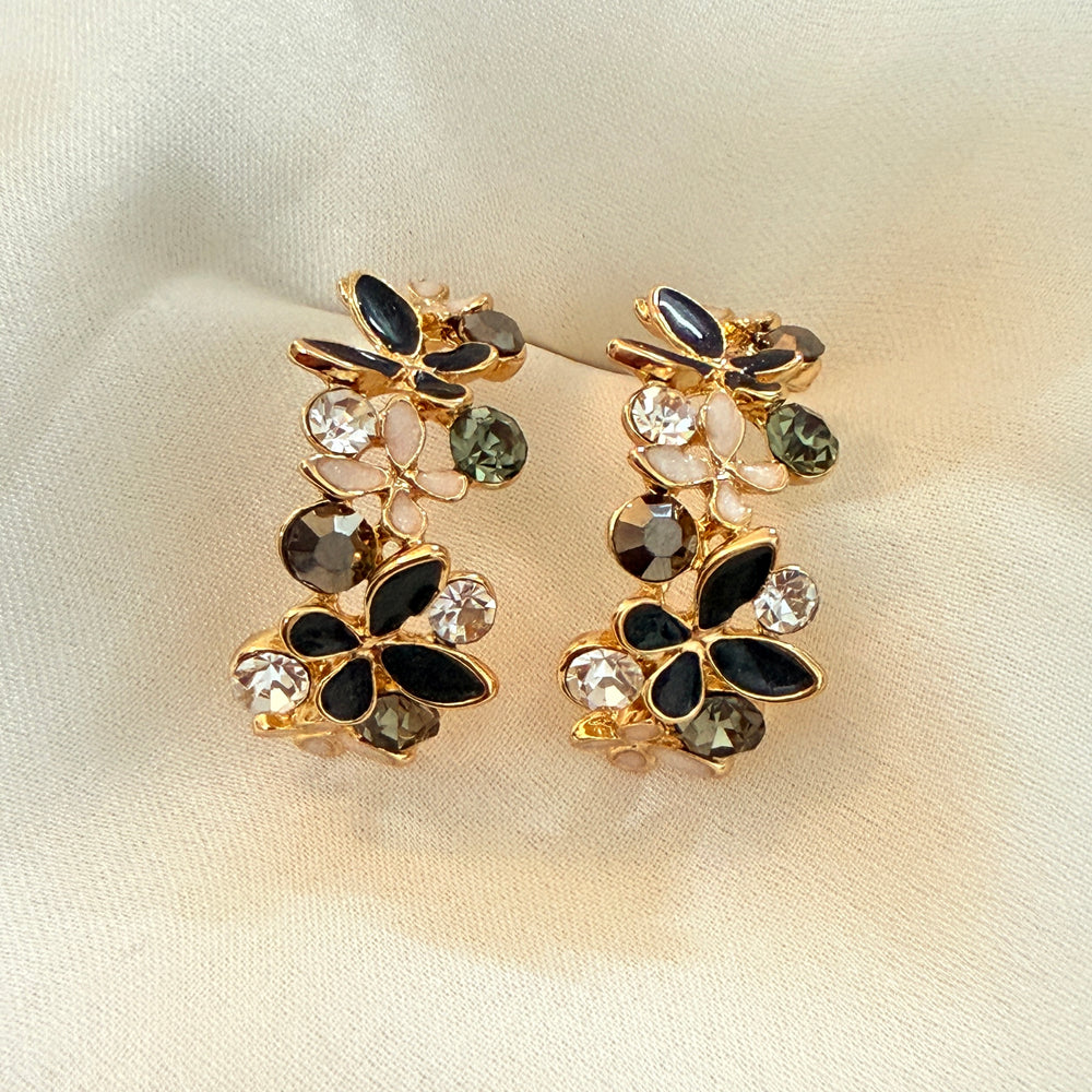 Black resin loop earrings